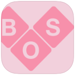BOS 2012 icon: pink letters B O S in diamonds over a light pink background