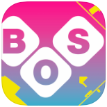 BOS 2015 icon: white letters B O S in diamonds over a magenta to cyan background. Yellow lines and shapes at the margin suggest the streets and warehouses of Bushwick.